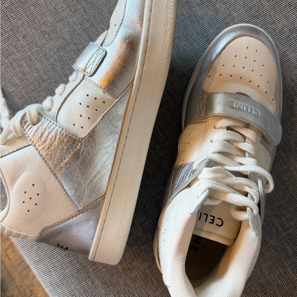 Celine Leather Trainer, Hi-top Sneakers, 39